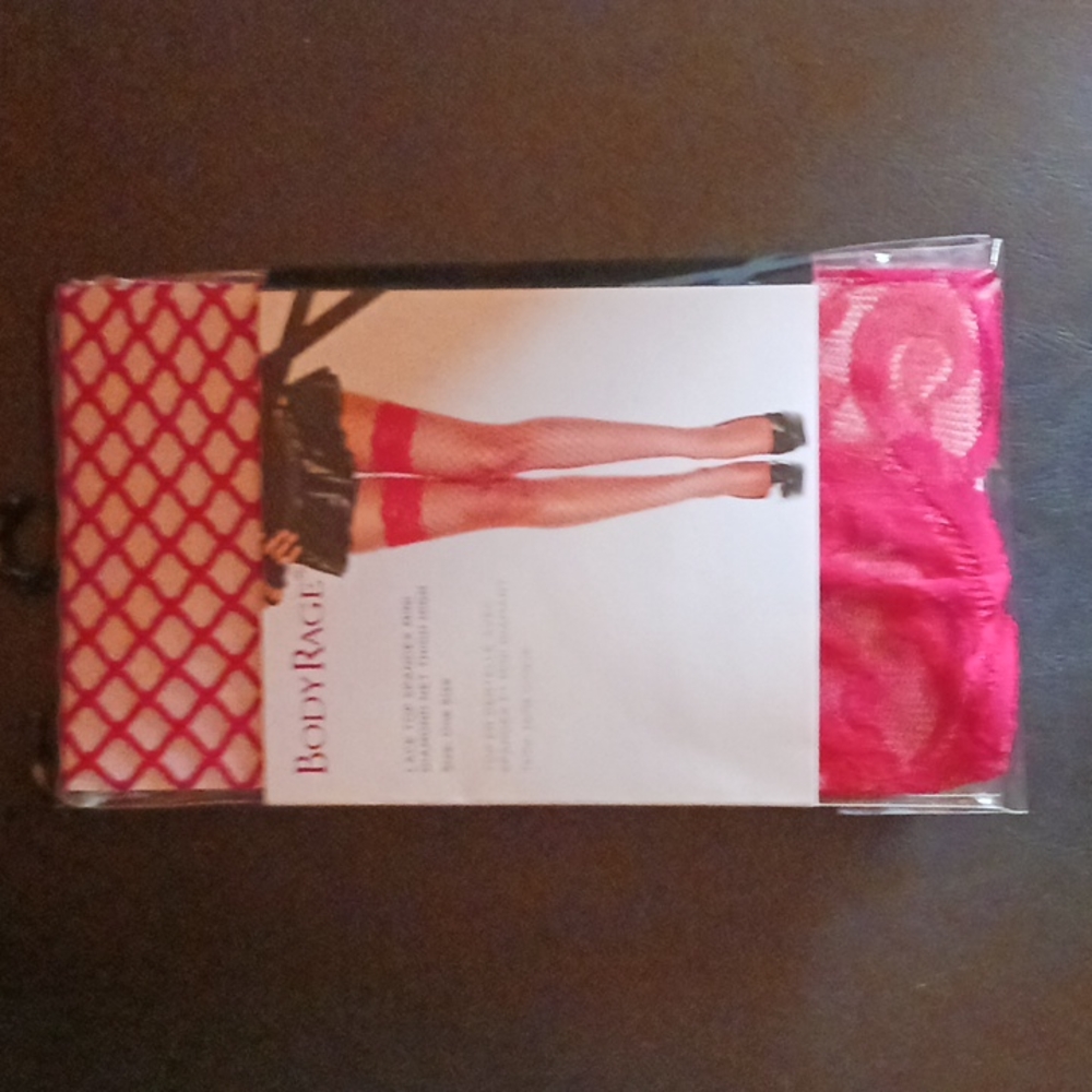 Lace top spandex Mini Diamond net thigh high brand new